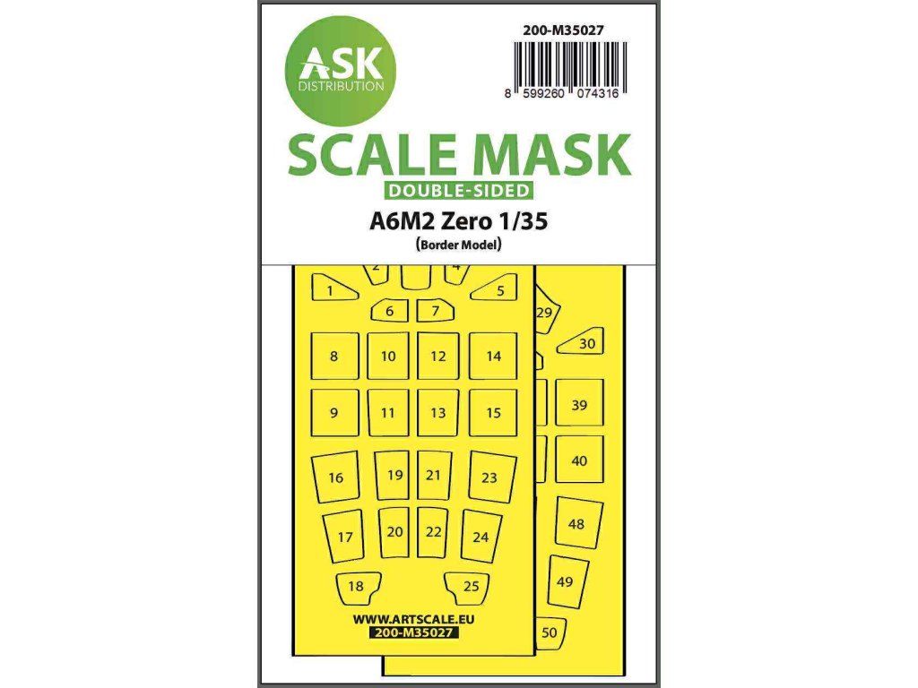 1:35 A6M2 Zero double-sided painting mask for Border Model