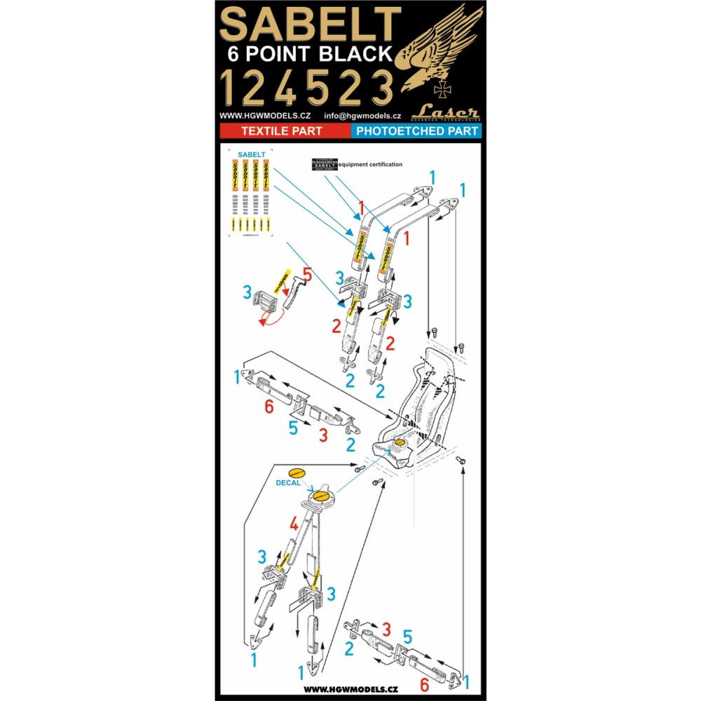 1:24 SABELT 6 POINT BLACK - Seatbelts