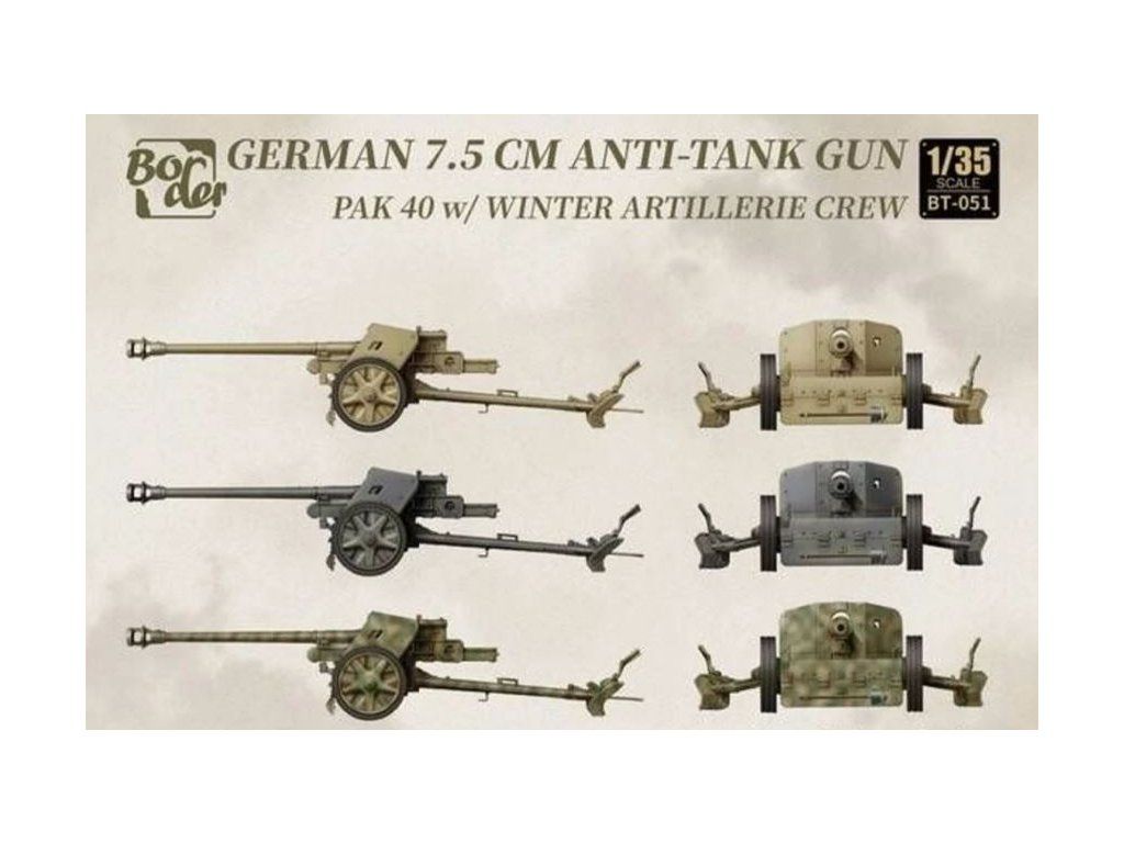 1:35 German 7.5cm Anti-Tank Gun PaK 40 w/Winter Artillery Crew