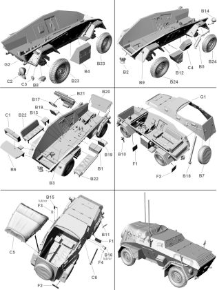 1:72 Sd.Kfz.247 Ausf.B late version German armored car
