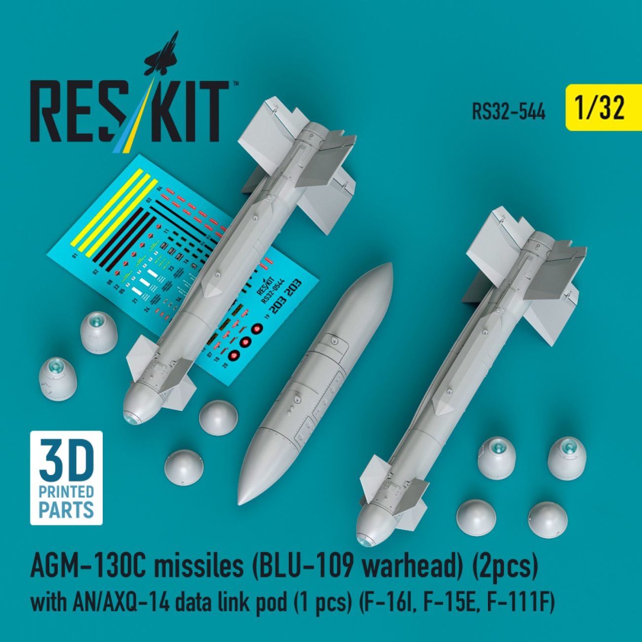 1:32 AGM-130C missiles (BLU-109 warhead) (2 pcs) with AN/AXQ-14 data link pod (1 pcs) 