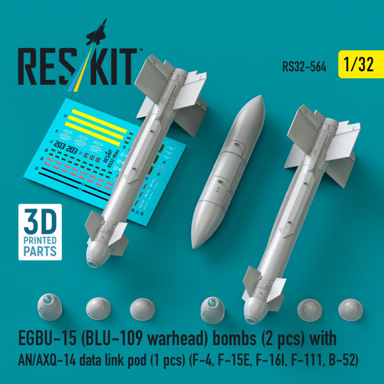 1:32 EGBU-15 (BLU-109 warhead) bombs (2 pcs) with AN/AXQ-14 data link pod (1 pcs)
