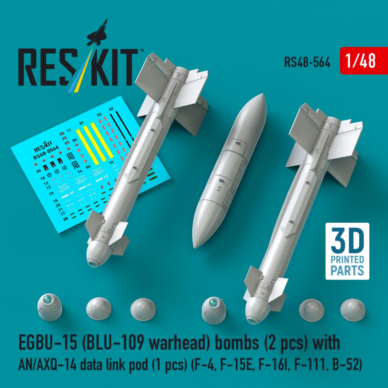 1:48 EGBU-15 (BLU-109 warhead) bombs (2 pcs) with AN/AXQ-14 data link pod (1 pcs)