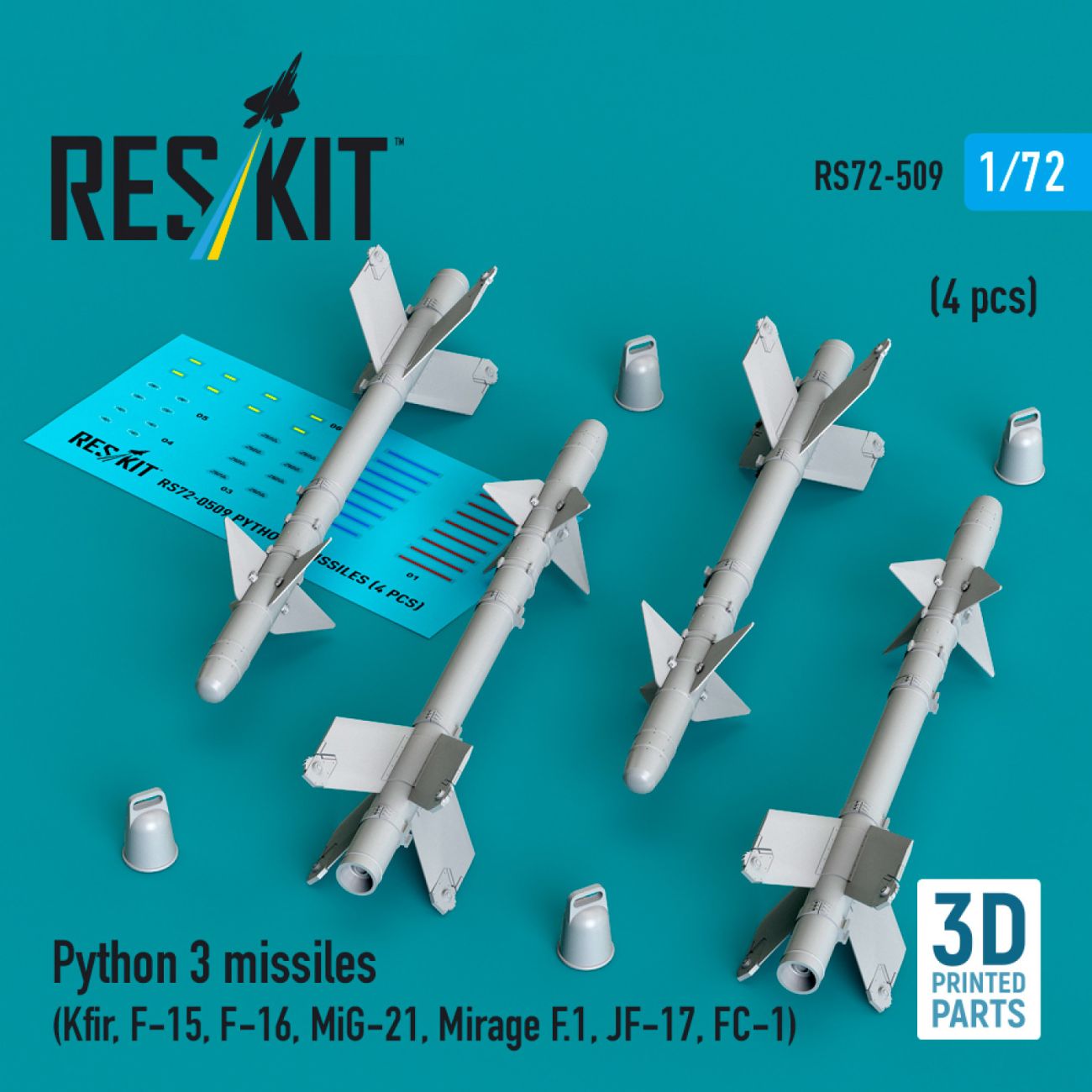 1:72 Python 3 missiles (4 pcs)
