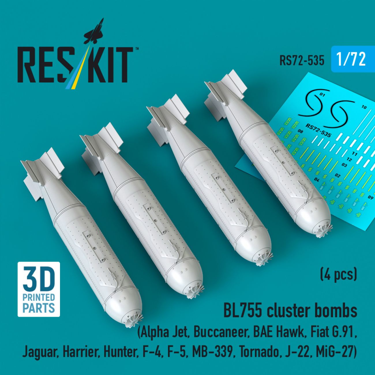 1:72 BL755 cluster bombs (4 pcs) 