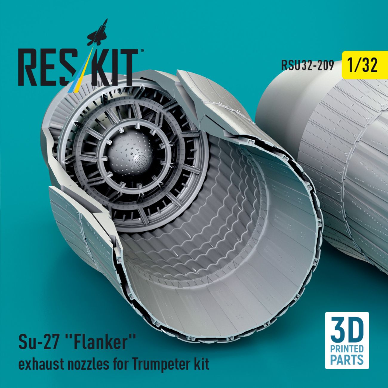 1:32 Su-27 Flanker exhaust nozzles for Trumpeter kit