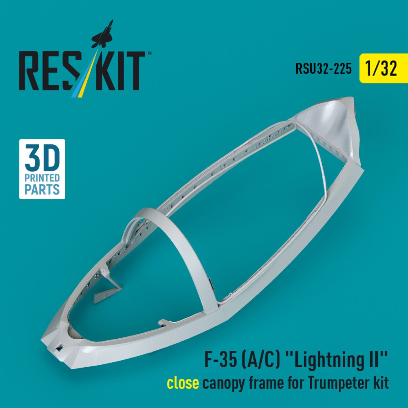 1:32 F-35 (A/C) Lightning II close canopy frame for Trumpeter kit