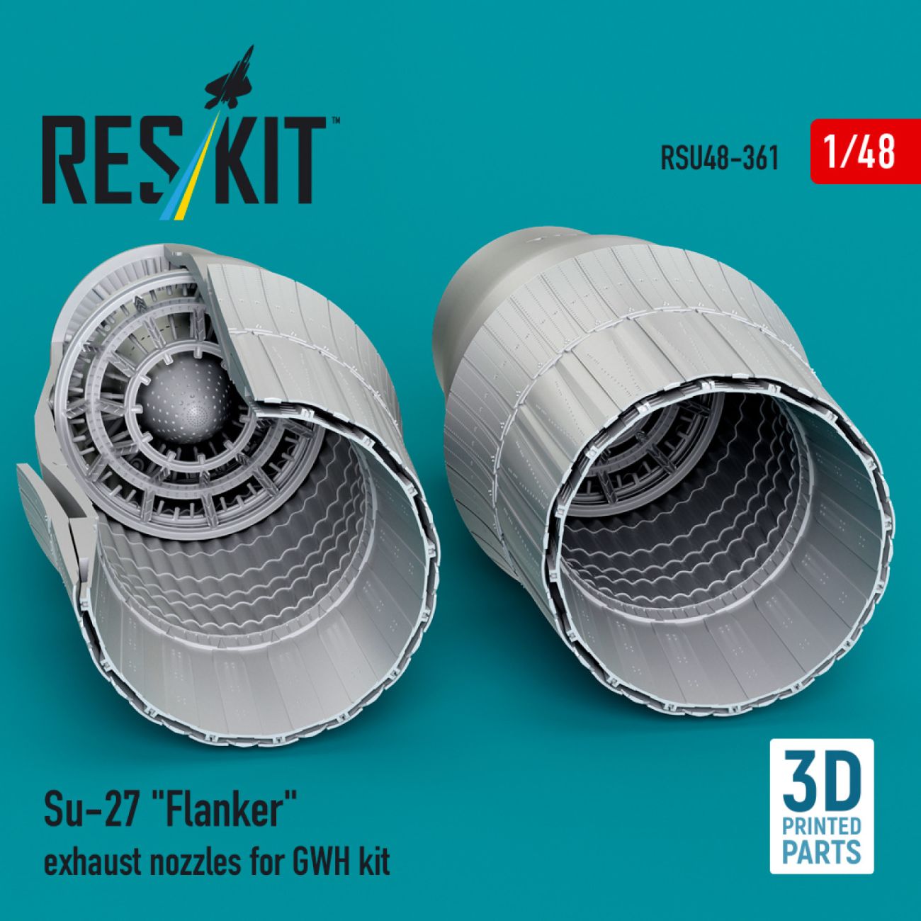 1:48 Su-27 Flanker exhaust nozzles for GWH kit