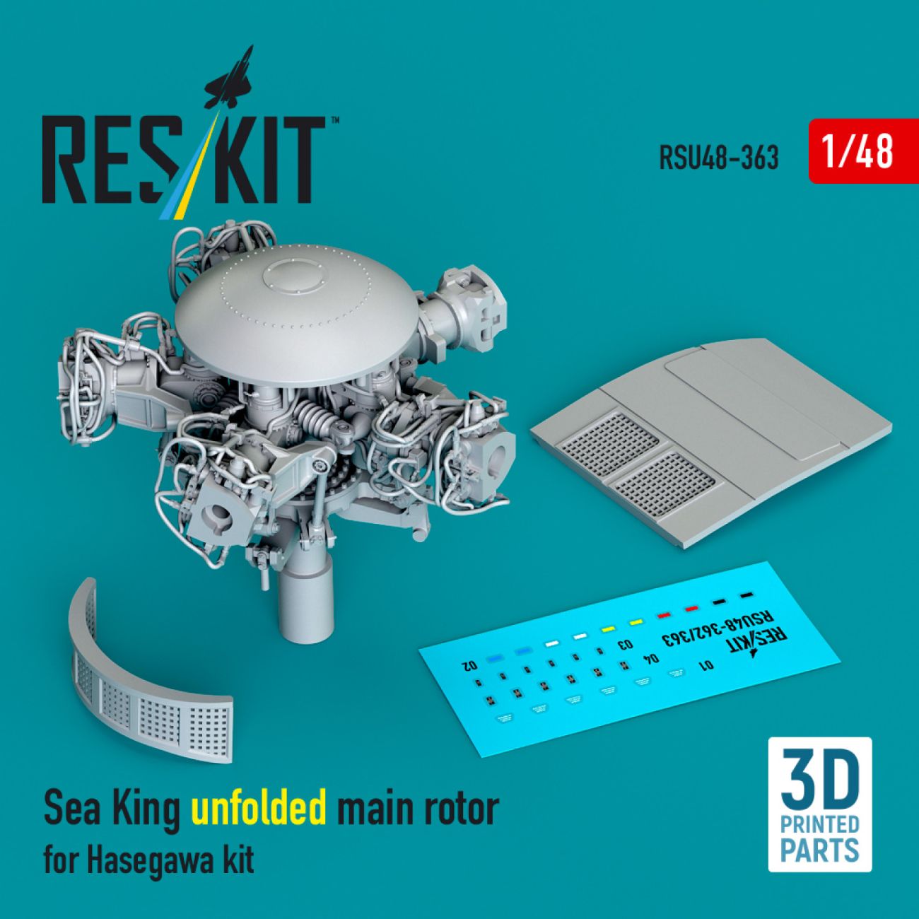 1:48 Sea King unfolded main rotor for Hasegawa kit