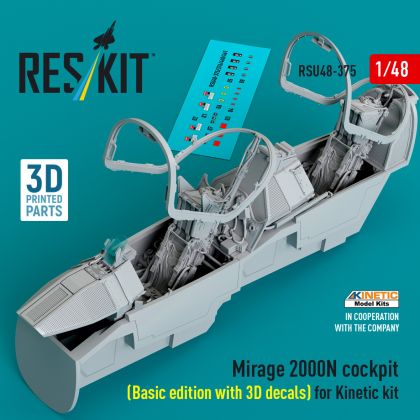 1:48 Mirage 2000N cockpit (Basic edition with 3D decals) for Kinetic kit