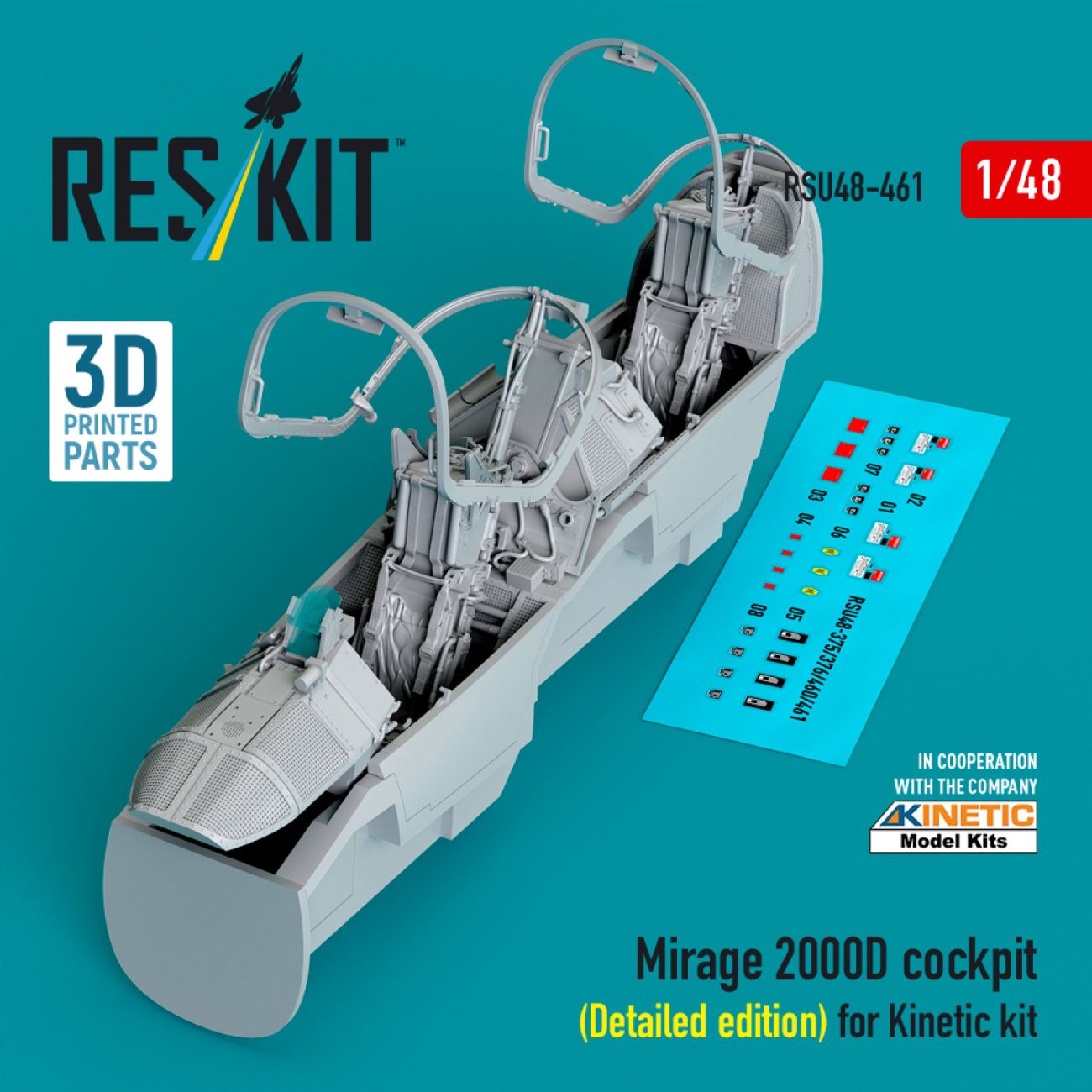 1:48 Mirage 2000D cockpit (Detailed edition) for Kinetic kit