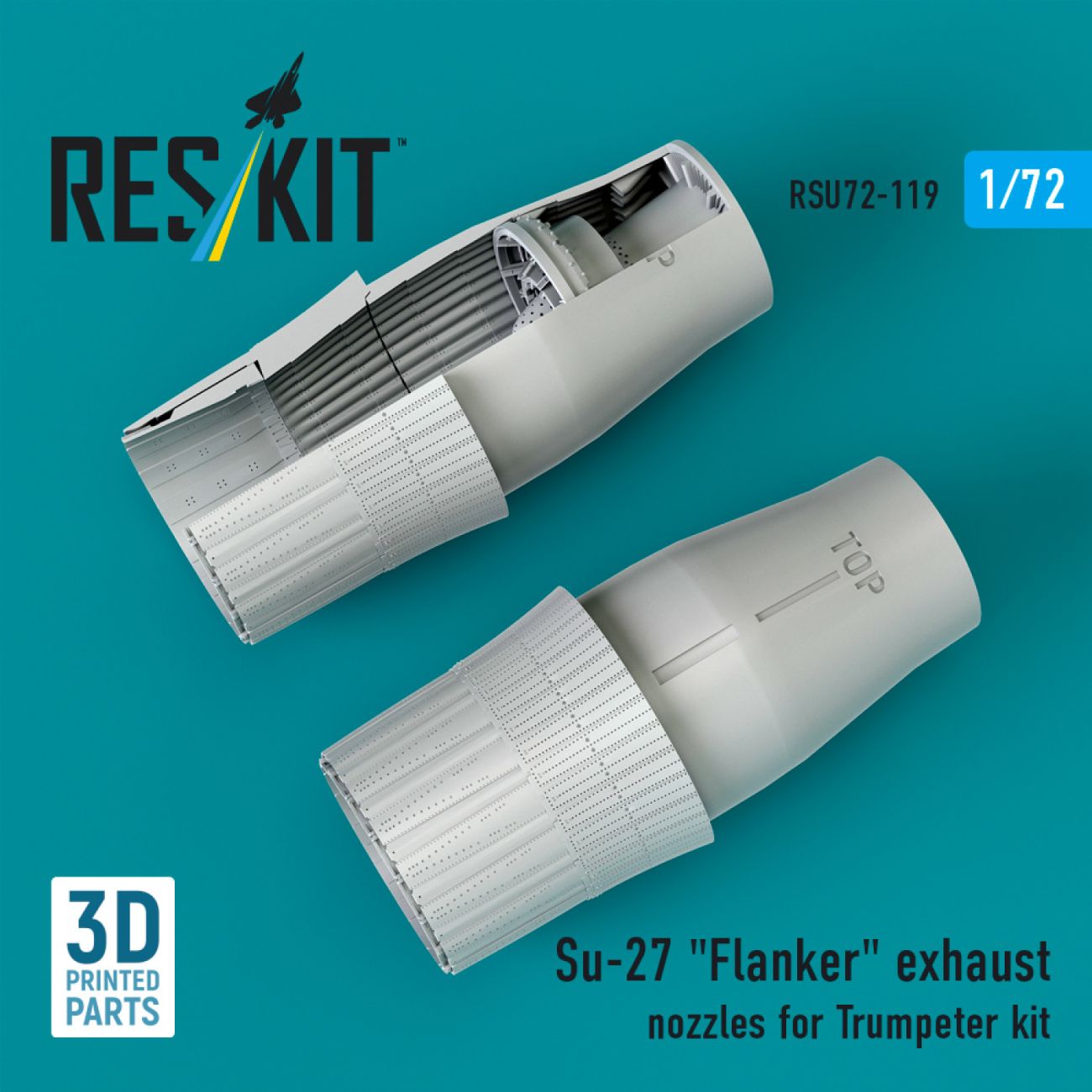 1:72 Su-27 Flanker exhaust nozzles for Trumpeter kit