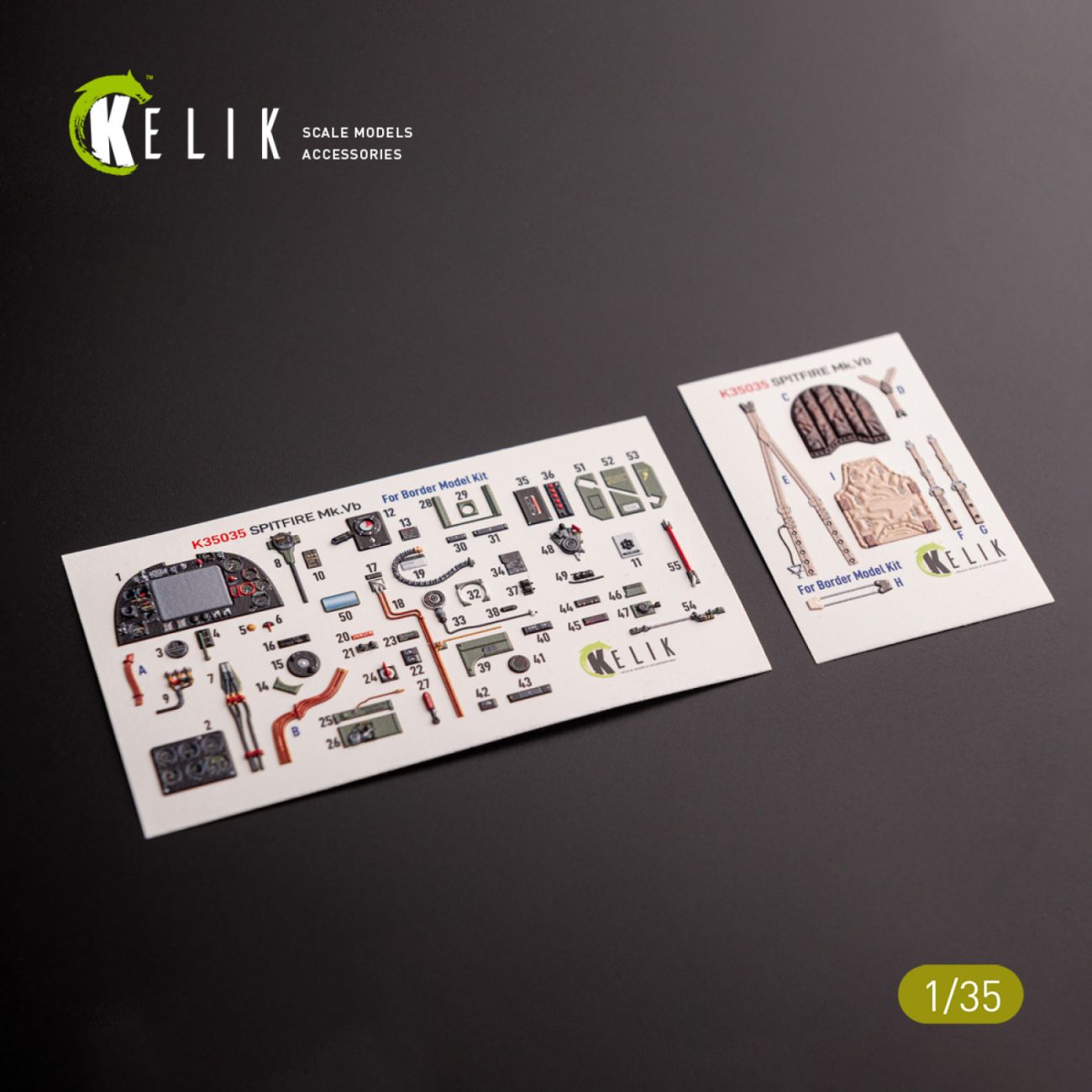 1:35 Spitfire Mk.VB - interior 3D decals for Border Models kit