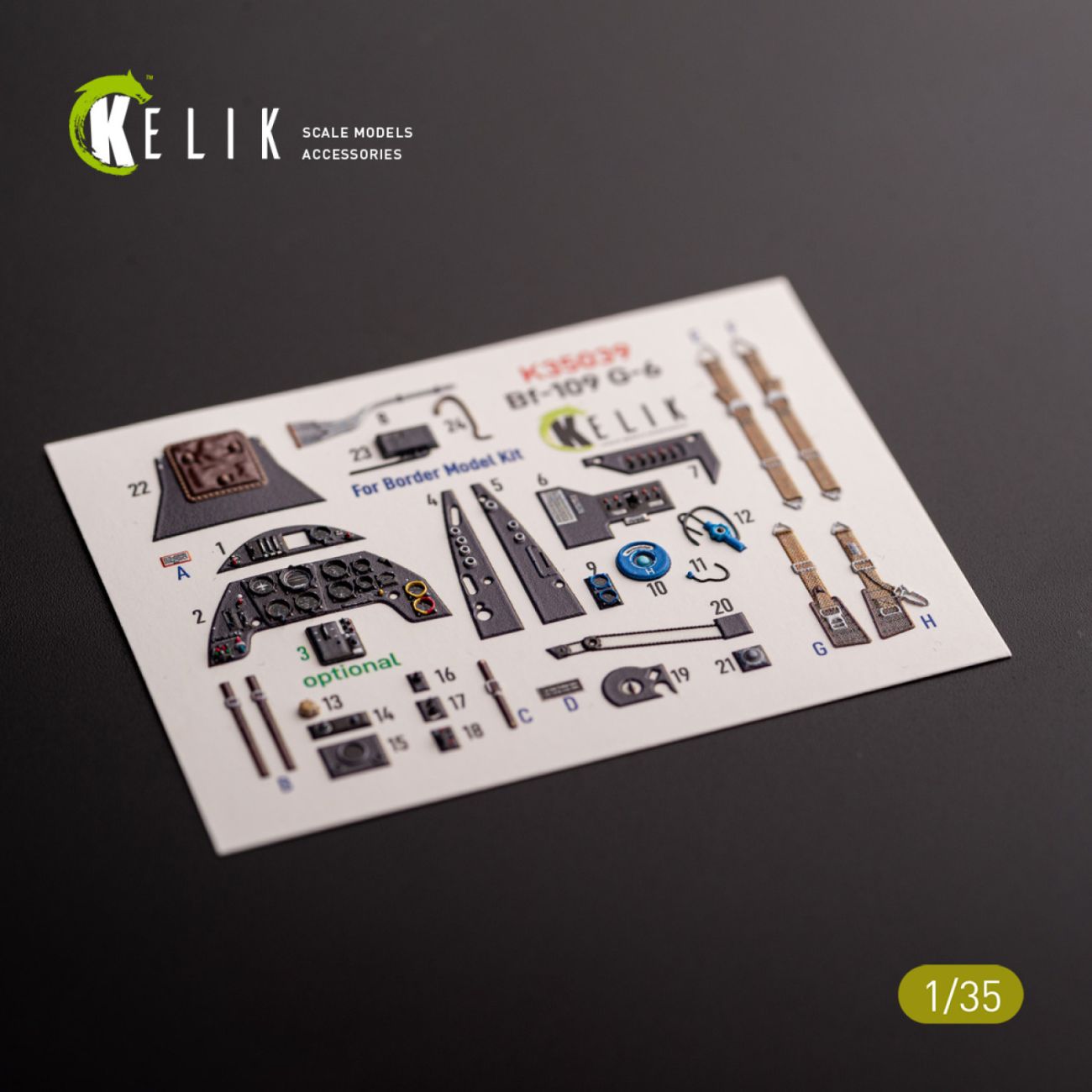 1:35 Bf-109 G-6 - interior 3D decals for Border Models kit