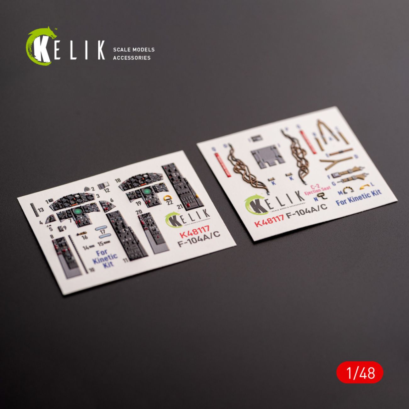 1:48 F-104 A/C - interior 3D decals for Kinetic kit