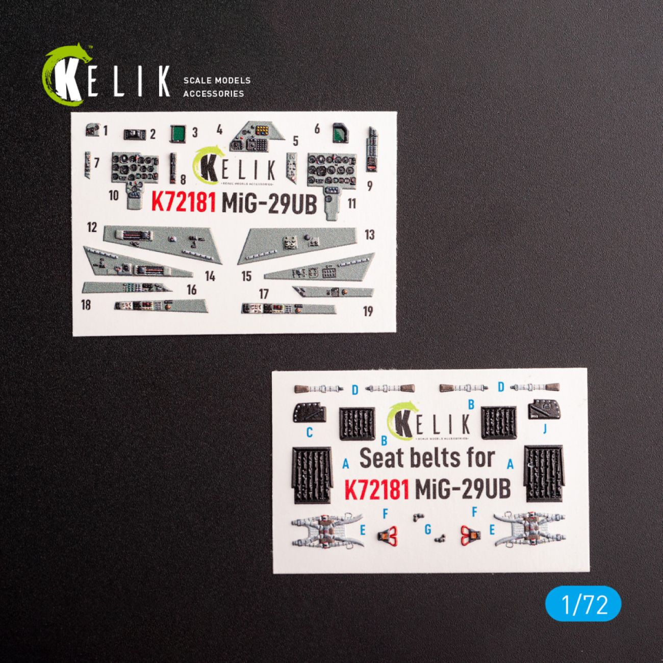 1:72 MiG-29UB - interior 3D decals for IBG models kit