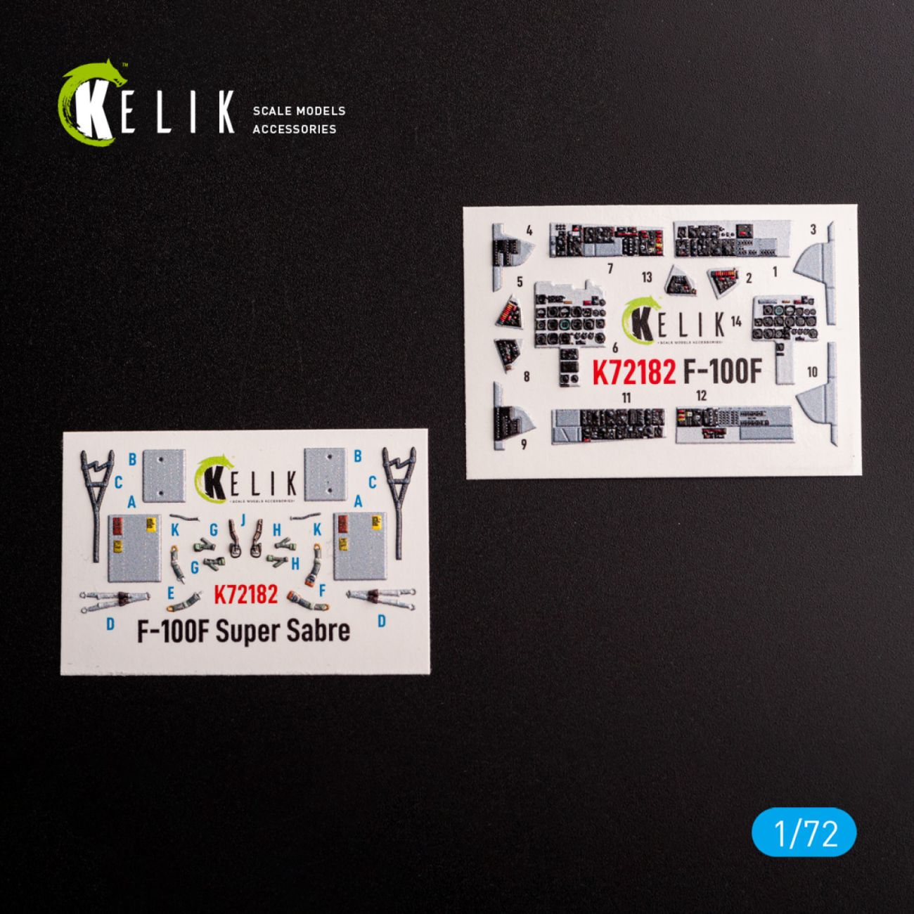 1:72 F-100F - interior 3D decals for Trumpeter kit