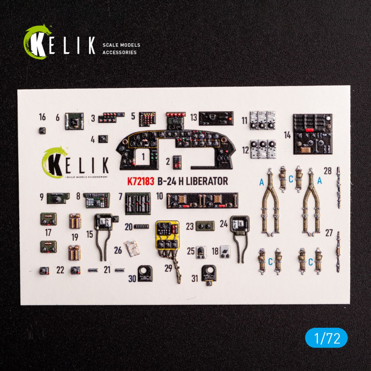 1:72 B-24H Liberator - interior 3D decals for Airfix kit