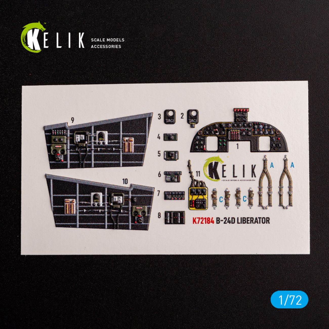 1:72 B-24D Liberator - interior 3D decals for Hasegawa kit