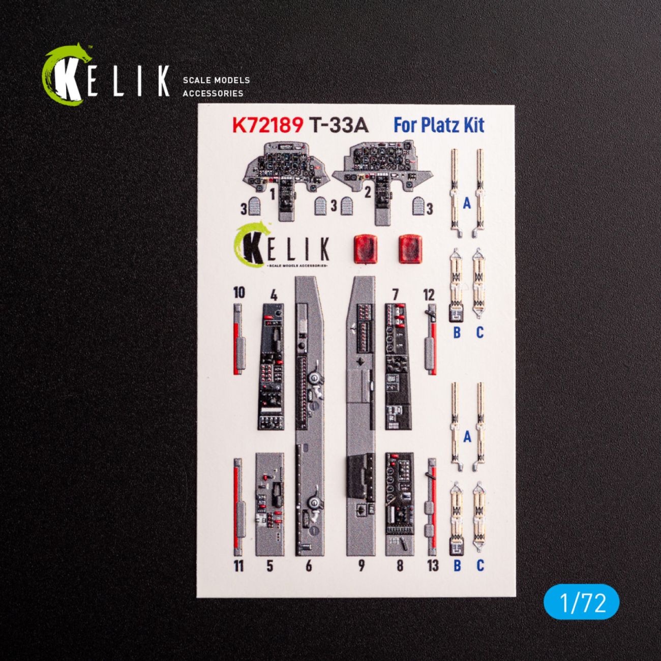 1:72 T-33A Shooting Star - interior 3D decals for Platz kit