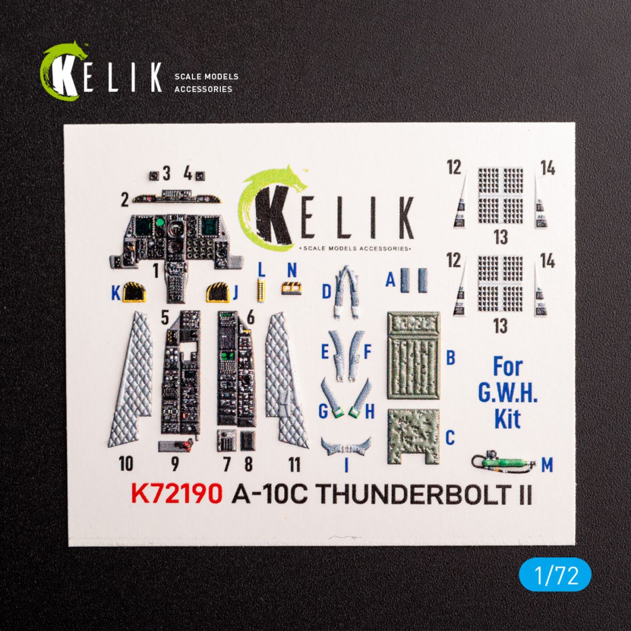 1:72 A-10C Thunderbolt II - interior 3D decals for GWH kit