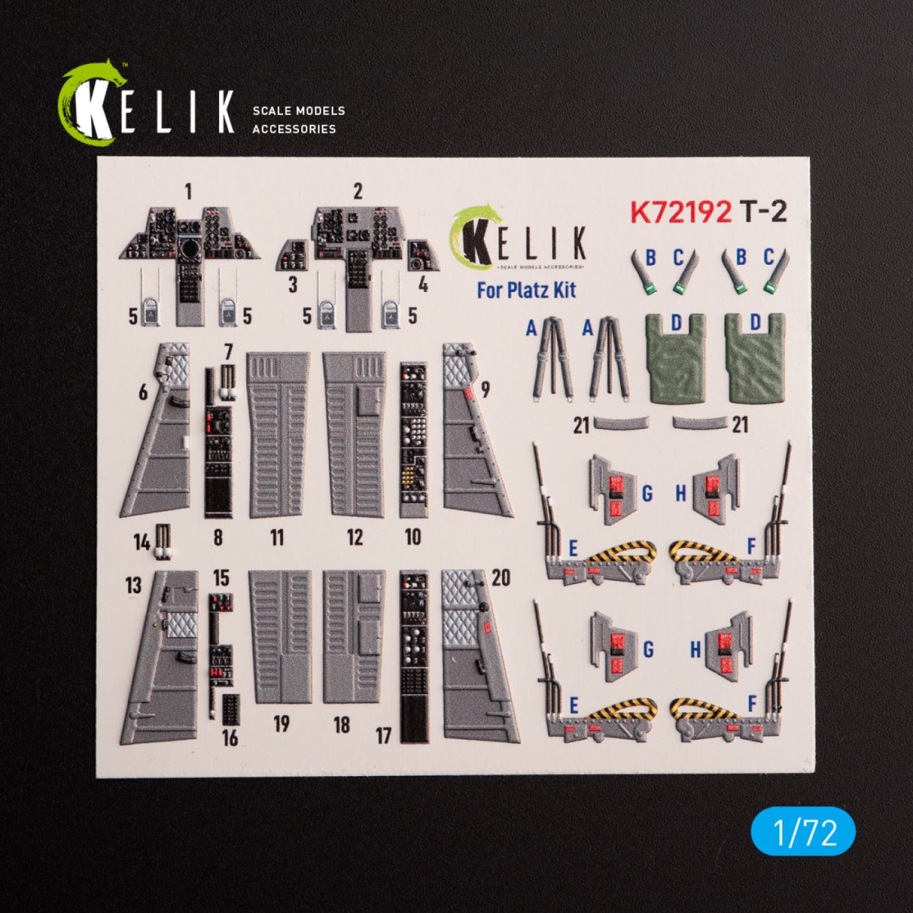 1:72 T-2 Advanced Trainer - interior 3D decals for Platz kit