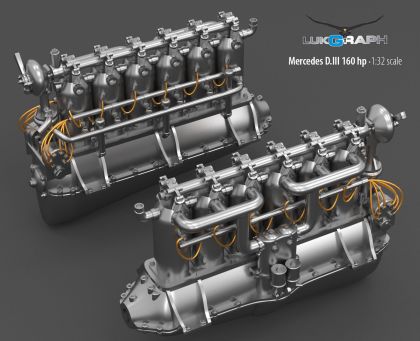 1:32 Mercedes D.III Engine
