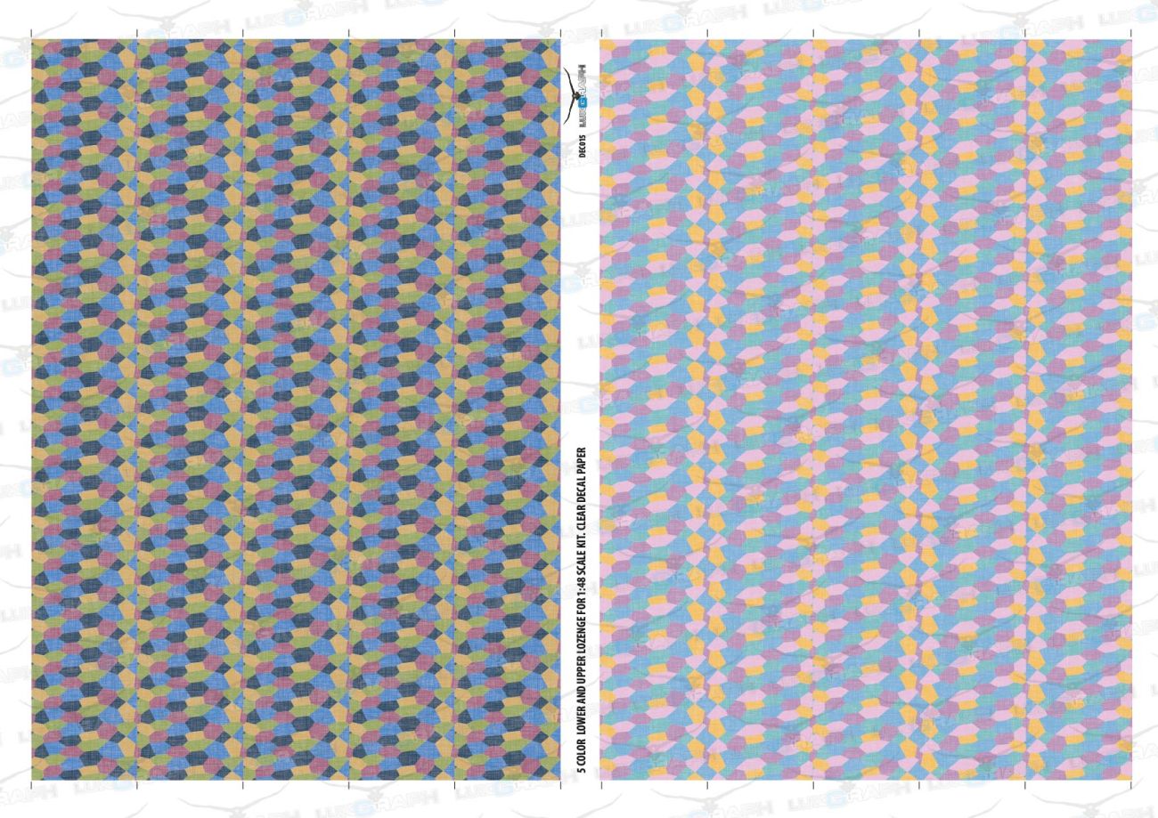 1:48 Decals Lozenge with linen effect 5 Color for upper and lower surfaces