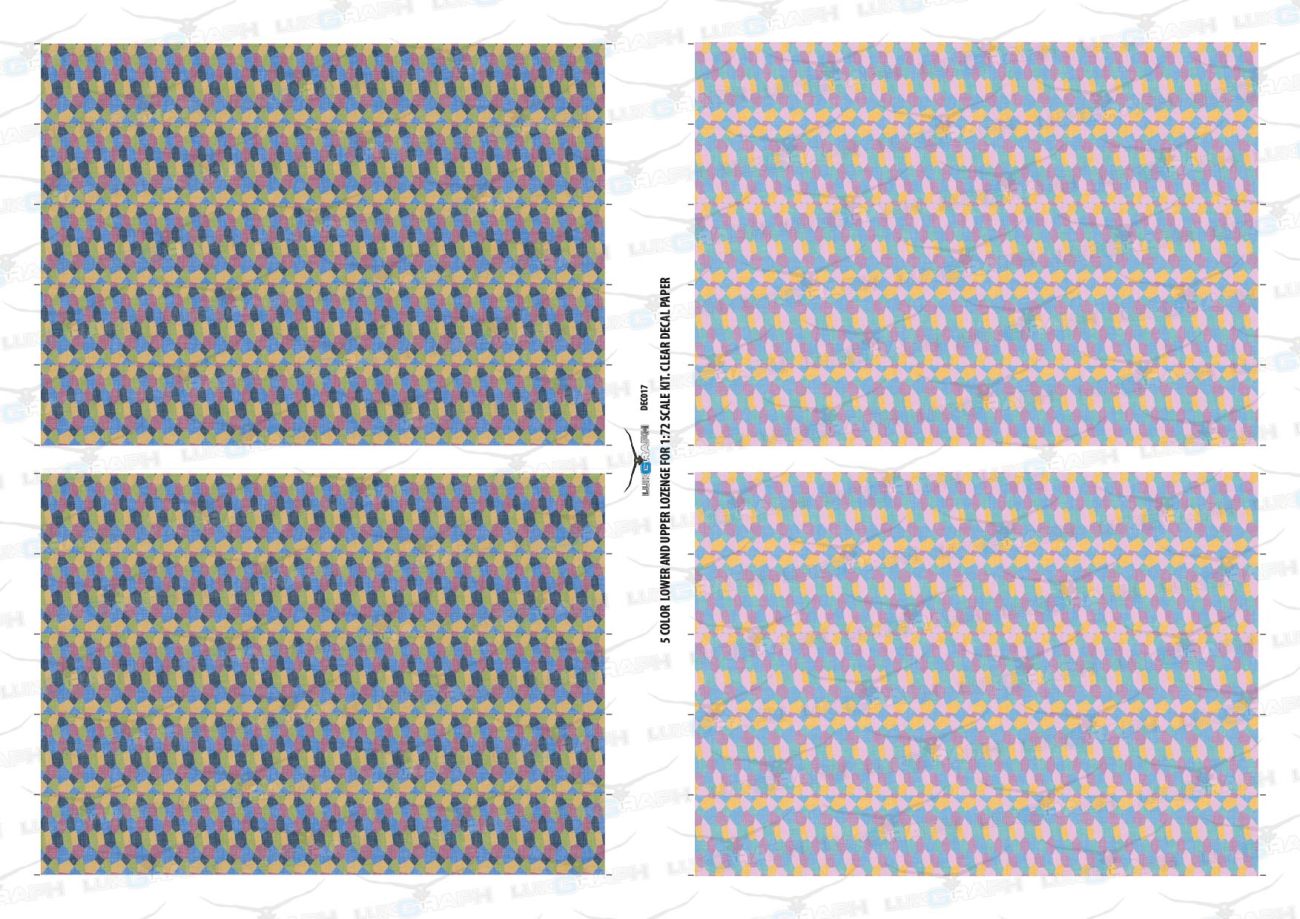 1:72 Decals Lozenge with linen effect 5 Color for upper and lower surfaces