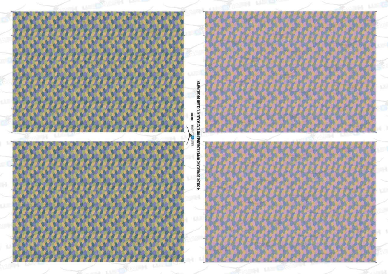 1:72 Decals Lozenge with linen effect 4 Color for upper and lower surfaces