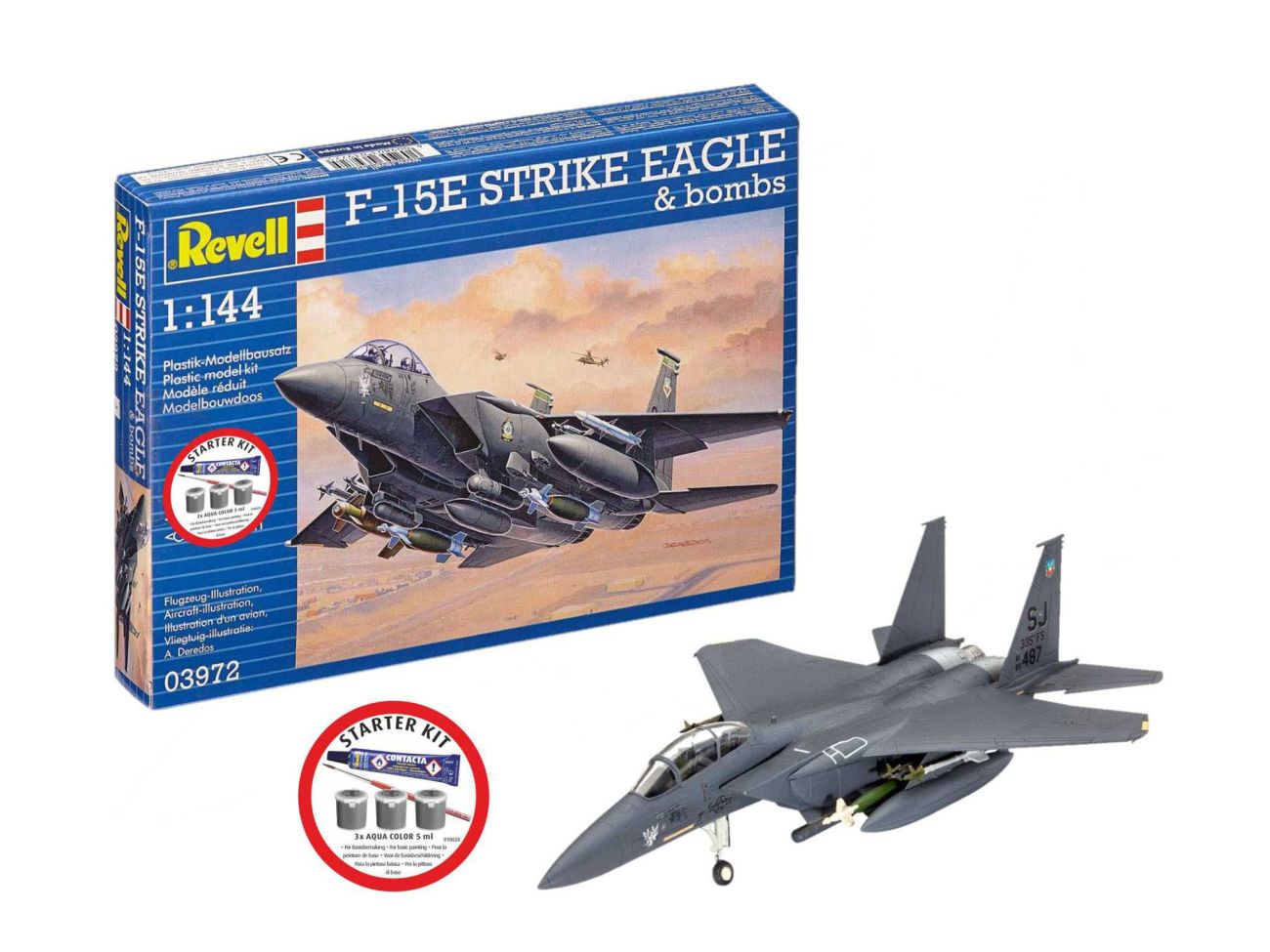 1:144 Starter Kit F-15E Strike Eagle & bombs