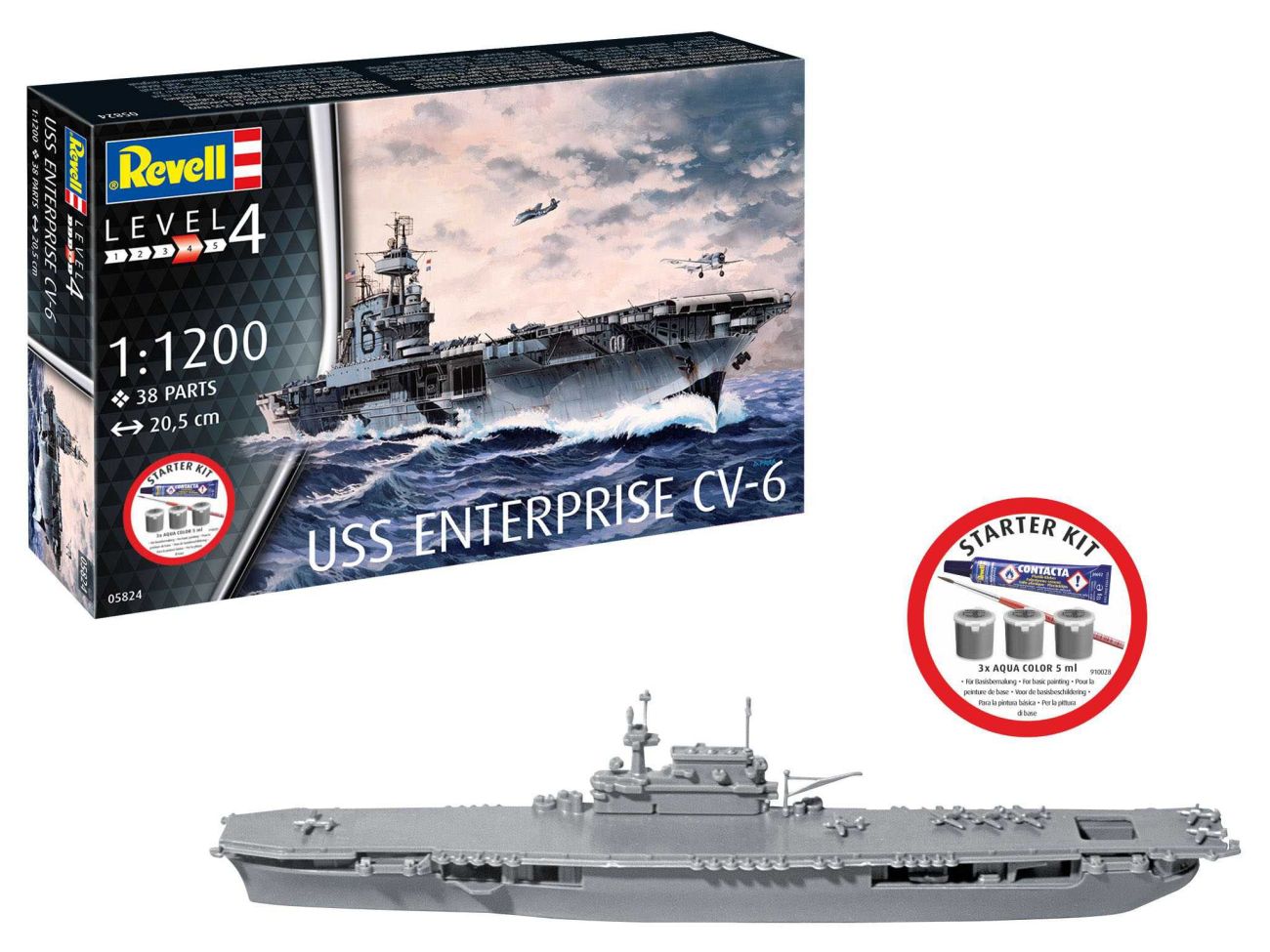 1:1200 Starter Kit USS Enterprise CV-6