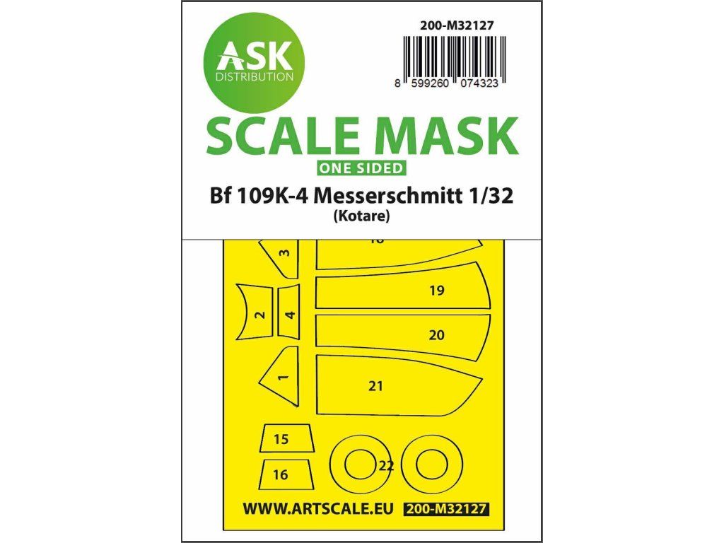 1:32 Bf 109K-4 one-sided express fit mask for Kotare