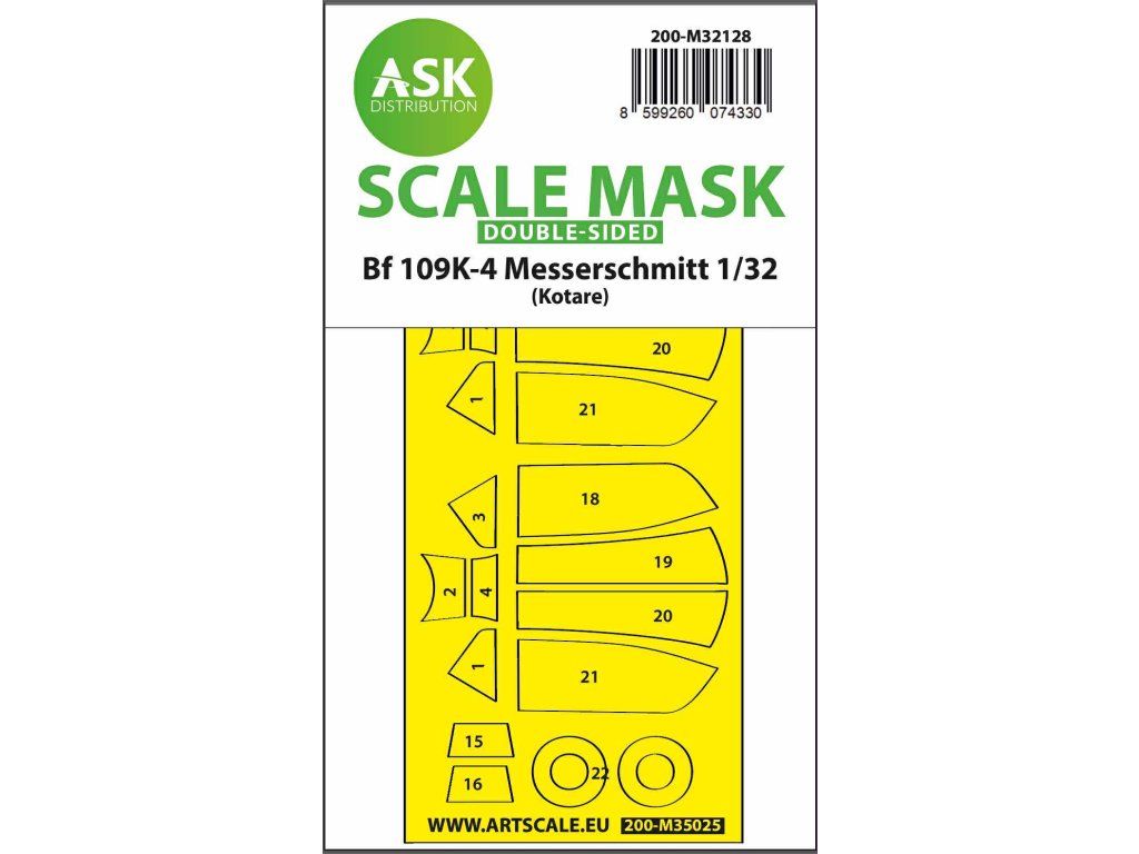 1:32 Bf 109K-4 double-sided express fit mask for Kotare