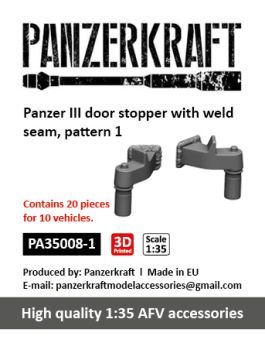 1:35 Panzer III door stopper with weld seam, pattern 1, for 10 vehicles