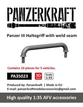 1:35 Panzer III Haltegriff with weld seam, for 5 vehicles