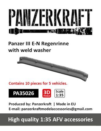 1:35 Panzer III E - N Regenrinne with weld washer, for 5 vehicles