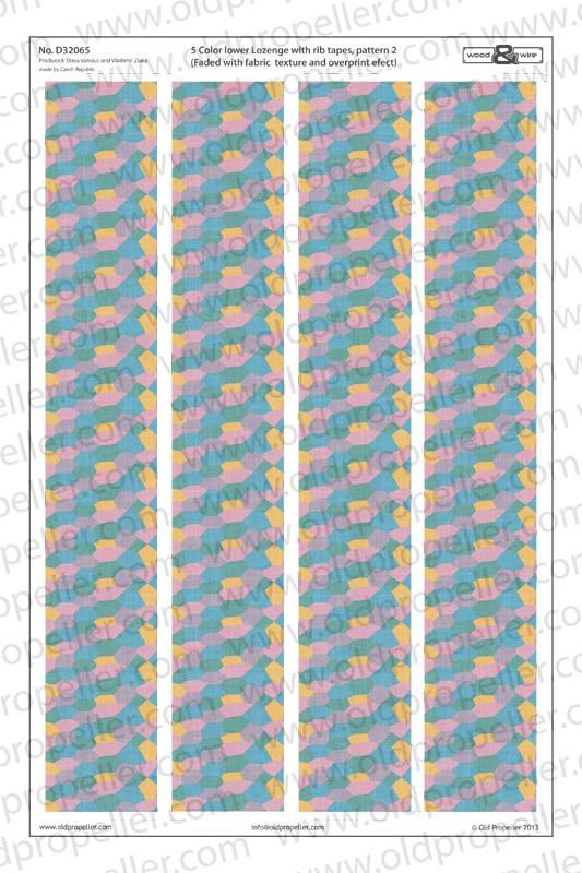 1:32 5 Color lower Lozenge with rib tapes, pattern 2 (Faded with fabric texture and overprint efect)