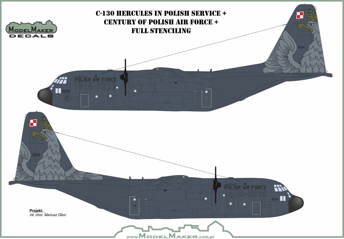 1:144 C-130 Hercules in Polish service + Century of Polish Air Force + full stenciling