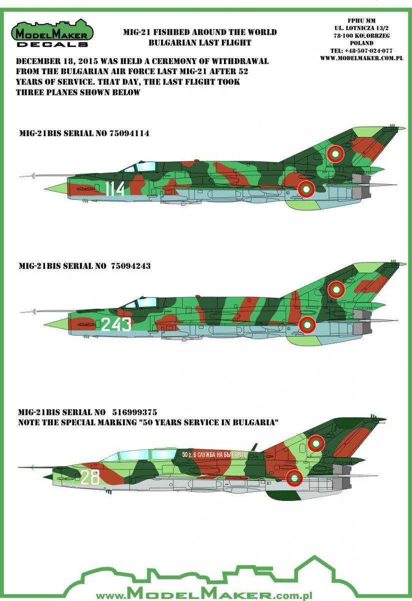 1:48 MiG-21 FISHBED AROUND THE WORLD Bulgarian last flight