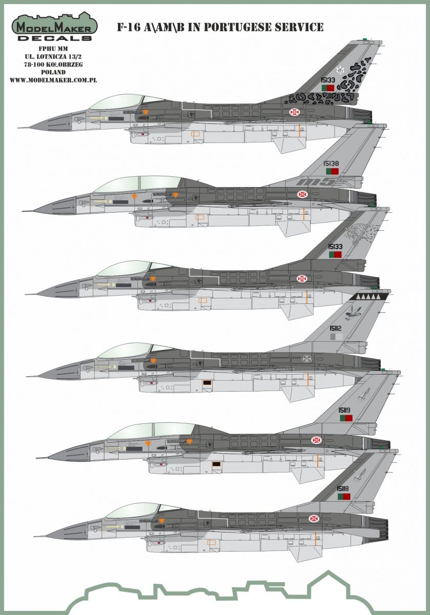 1:48 F-16A/AM/B/BM in Portuquese service - generic set