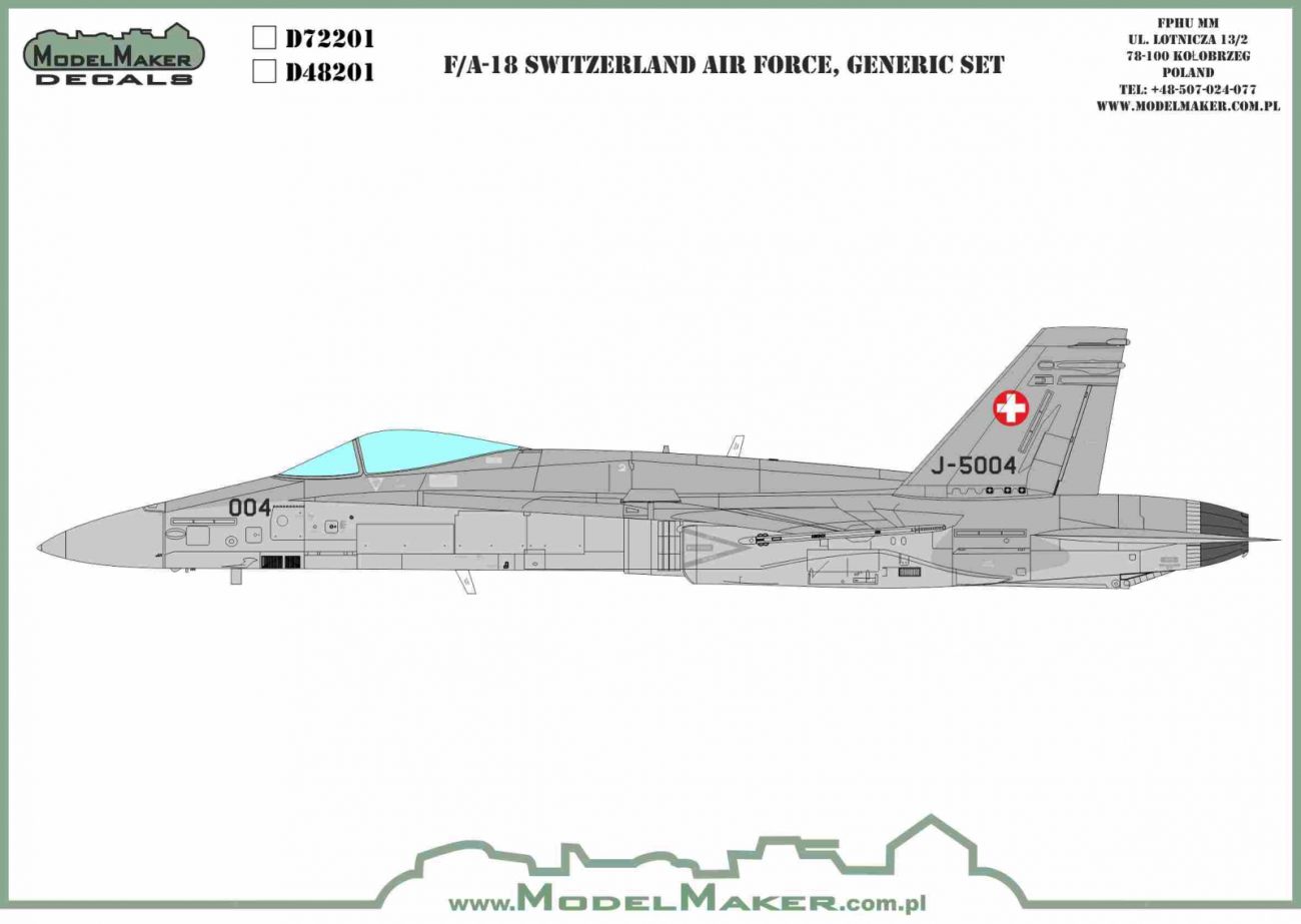 1:48 F/A-18C/D Switzerland Air Force, generic set