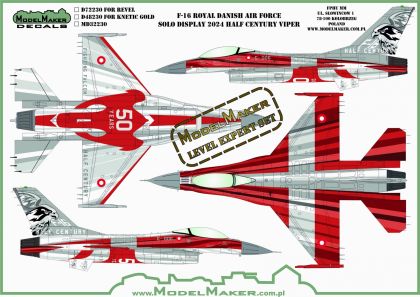 1:48 F-16 Royal Danish Air Force, Solo Display 2024 Half Century Viper