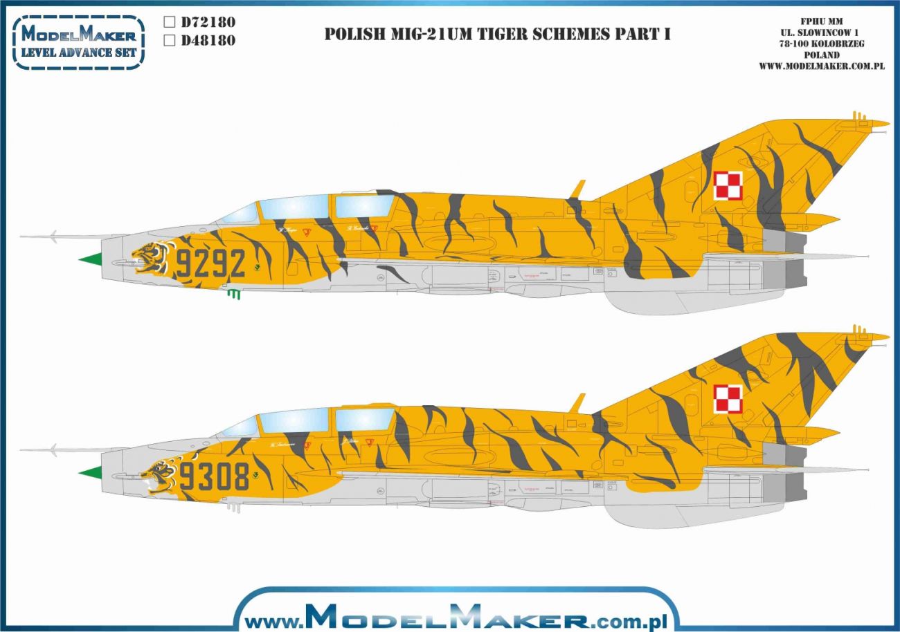 1:72 Polish MiG-21UM Tiger Schemes Part I