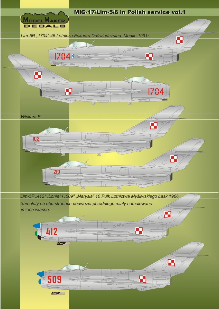 1:32 MiG-17/Lim-5/6 in Polish service vol.1 - masks+decal