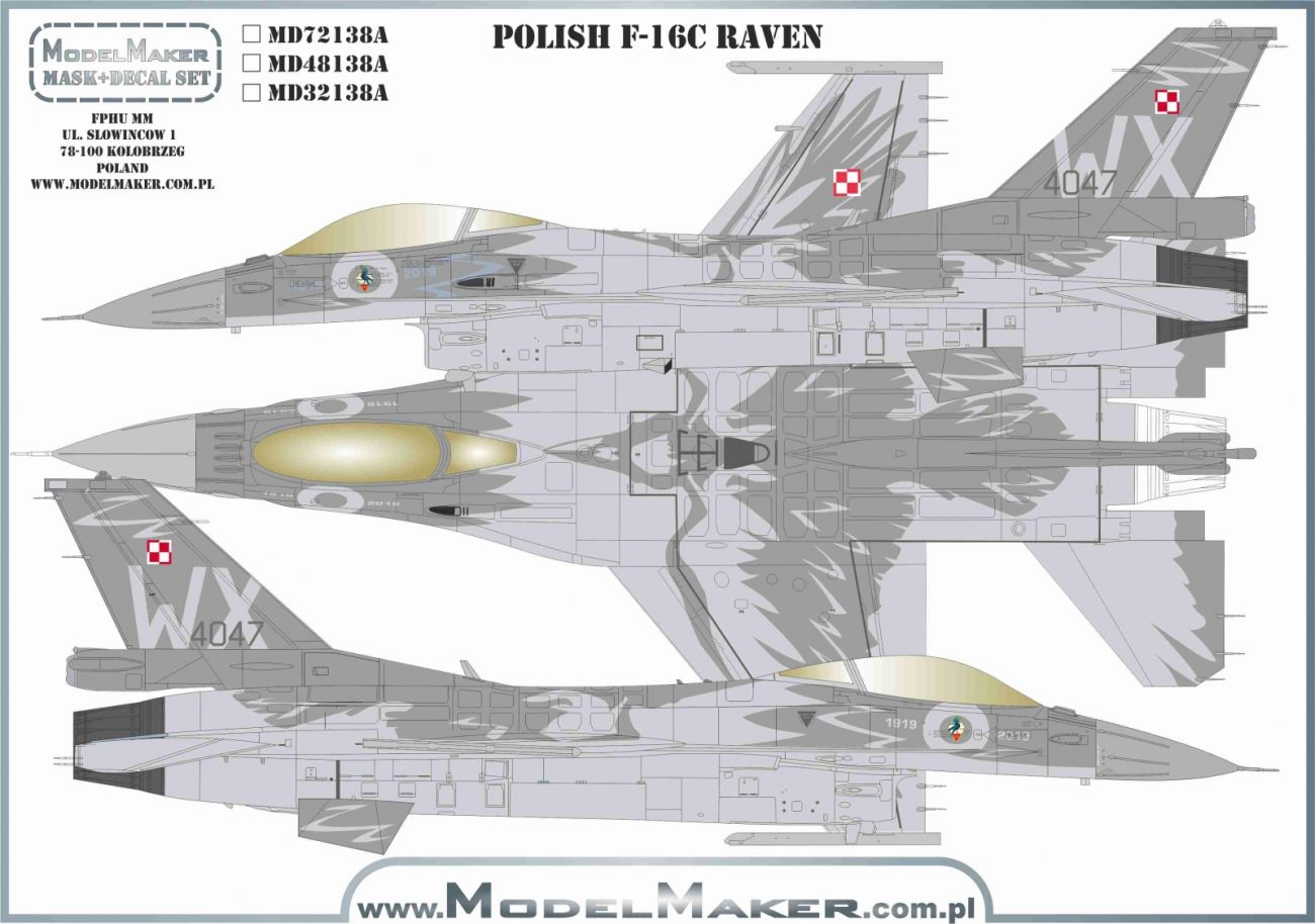 1:48 Polish F-16C - Raven - refresched set