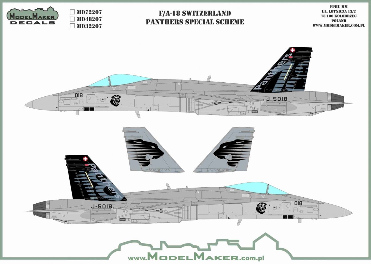 1:48 F/A-18 Switzerland Panthers special scheme - masks set
