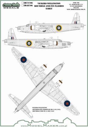 1:48 VICKERS WELLINGTON ROUNDELS AND FIN FLASHES EARLY