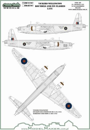 1:72 Vickers Wellington - Roundels and Fin Flashes (Late)