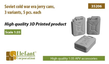 1:35 Soviet cold war era jerry cans, 3 variants, 5 pcs. each